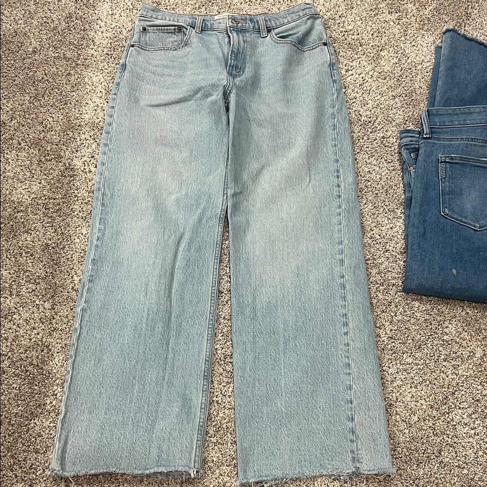 Abercrombie & Fitch Light Blue Wide Leg Jeans